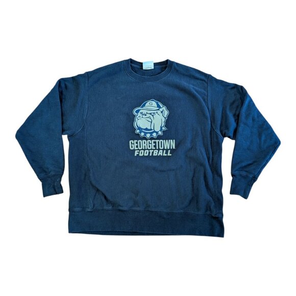 Georgetown Hoyas Football Champion Reverse Weave Blue Graphic Sweatshirt Size XL - Picture 1 of 8